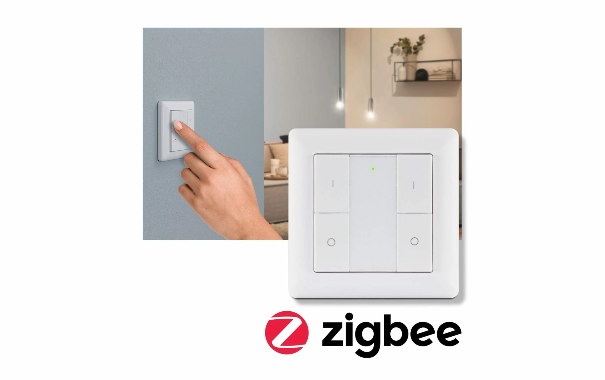 Paulmann Commutateur Mural Radio ZigBee On / Off / Dimmer, Blanc - Smart Home – Image 3