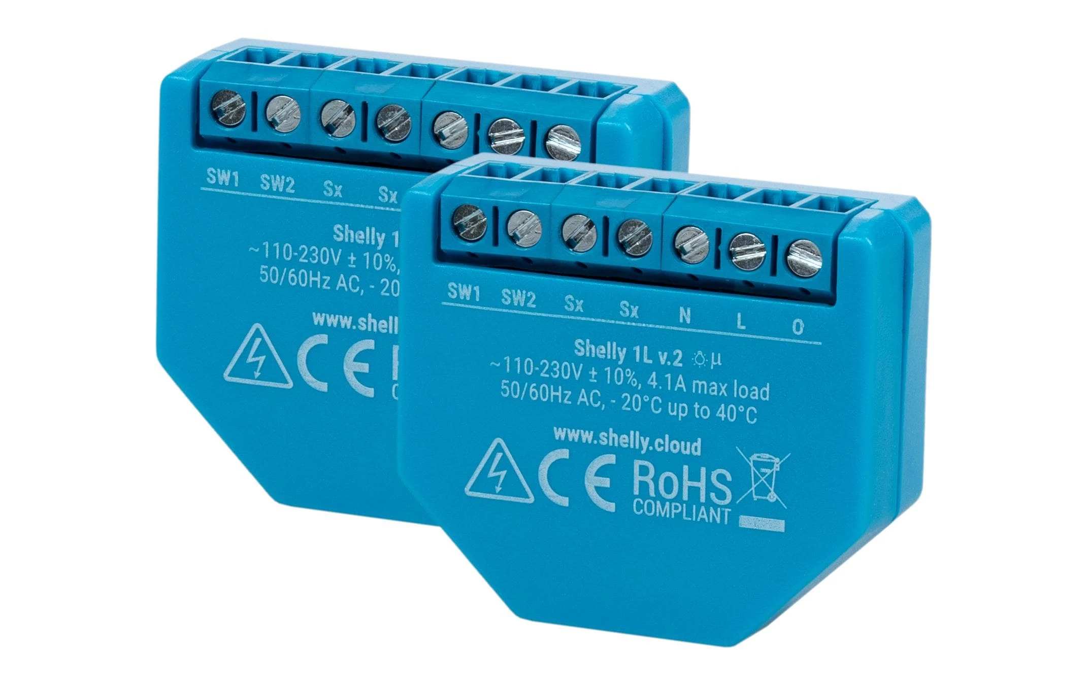 Actionneur De Commutation WLAN Shelly 1L WiFi Relay 2 Pièces - Smart Home