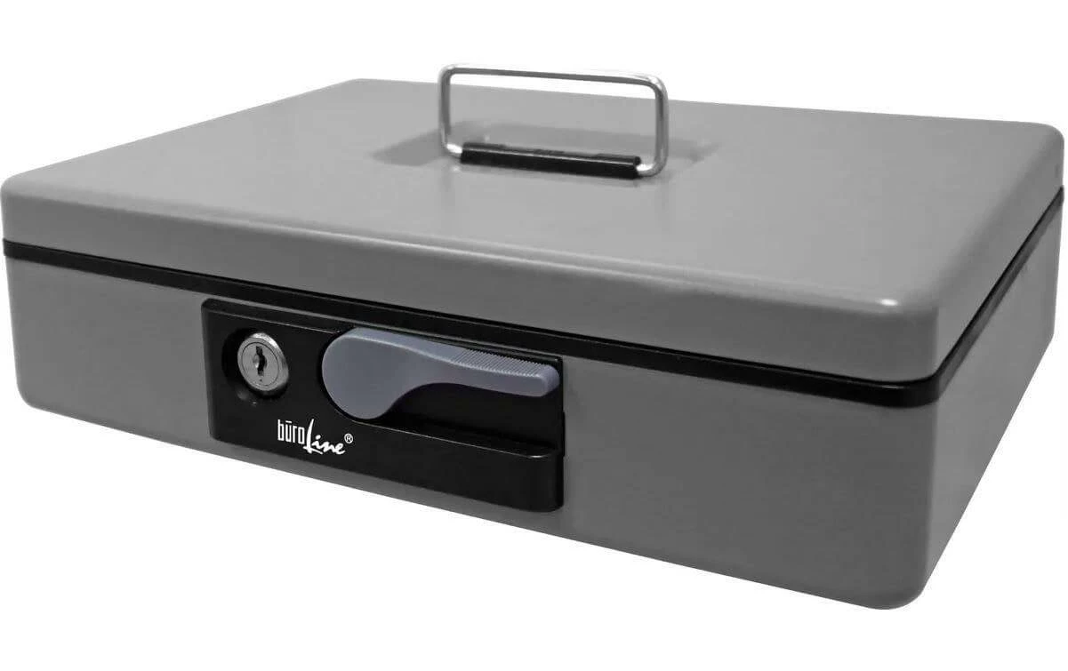 Büroline Caisse à Monnaie 30 X 8 X 23 Cm Gris - Protection D'objets De Valeur