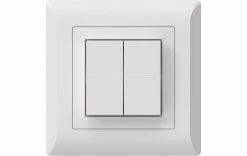 Hager Kallysto Line, Bouton-poussoir Radio Encastrable, 4x, Blanc, Pour Philips Hue - Smart Home