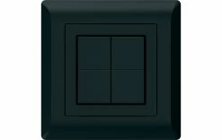 Hager Kallysto Line, Bouton-poussoir Radio Encastrable, 4x, Noir, Pour Philips Hue - Smart Home