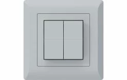 Hager Kallysto Line, Bouton-poussoir Radio Encastrable, 4x, Gris Clair, Pour Philips Hue - Smart Home