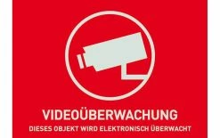 Abus Autocollant Vidéosurveillance DE 1 Pièce, 74 X 52,5 Mm - Camera Surveillance