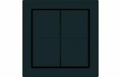 Hager Kallysto Face Avant Quadruple, Adhésive, Noire - Smart Home