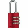 Abus Serrure à Combinaison 145/20 Lock-Tag Rouge Aluminium - Protection D'objets De Valeur