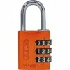 Abus Serrure à Combinaison 144/30 B/DFNLI Orange Aluminium - Protection D'objets De Valeur