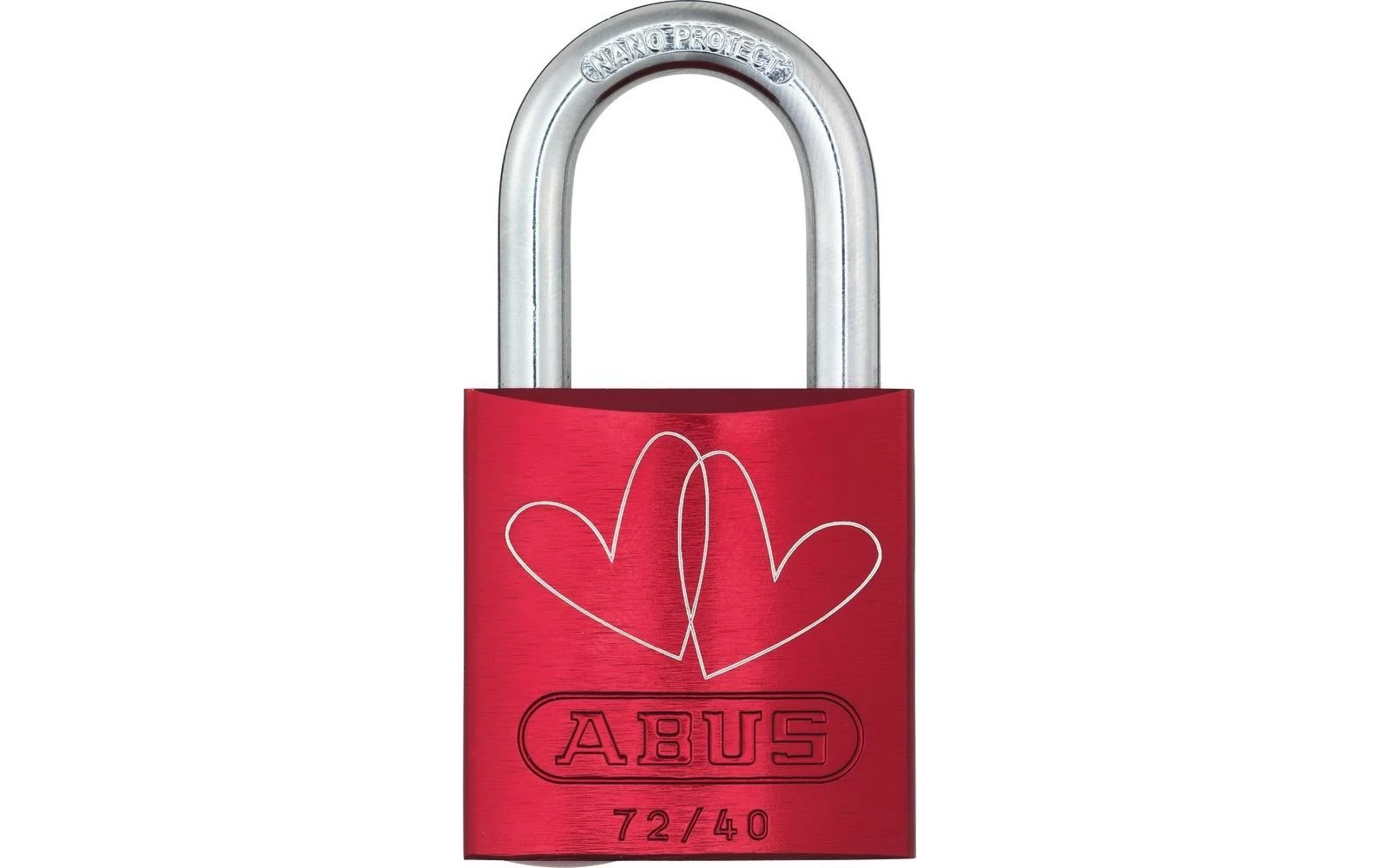 Abus Cadenas 72/40 LoveLock 3 Double Coeurs Obliques Rouge - Protection D'objets De Valeur
