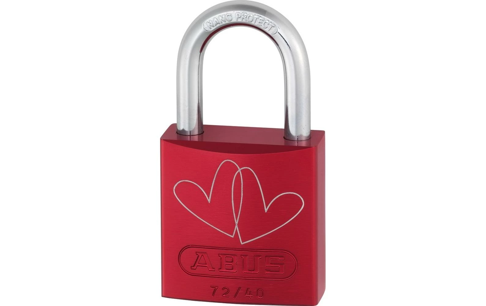 Abus Cadenas 72/40 LoveLock 3 Double Coeurs Obliques Rouge - Protection D'objets De Valeur – Image 2