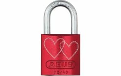 Abus Cadenas 72/40 LoveLock 4 Double Hearts Straight Rouge - Protection D'objets De Valeur