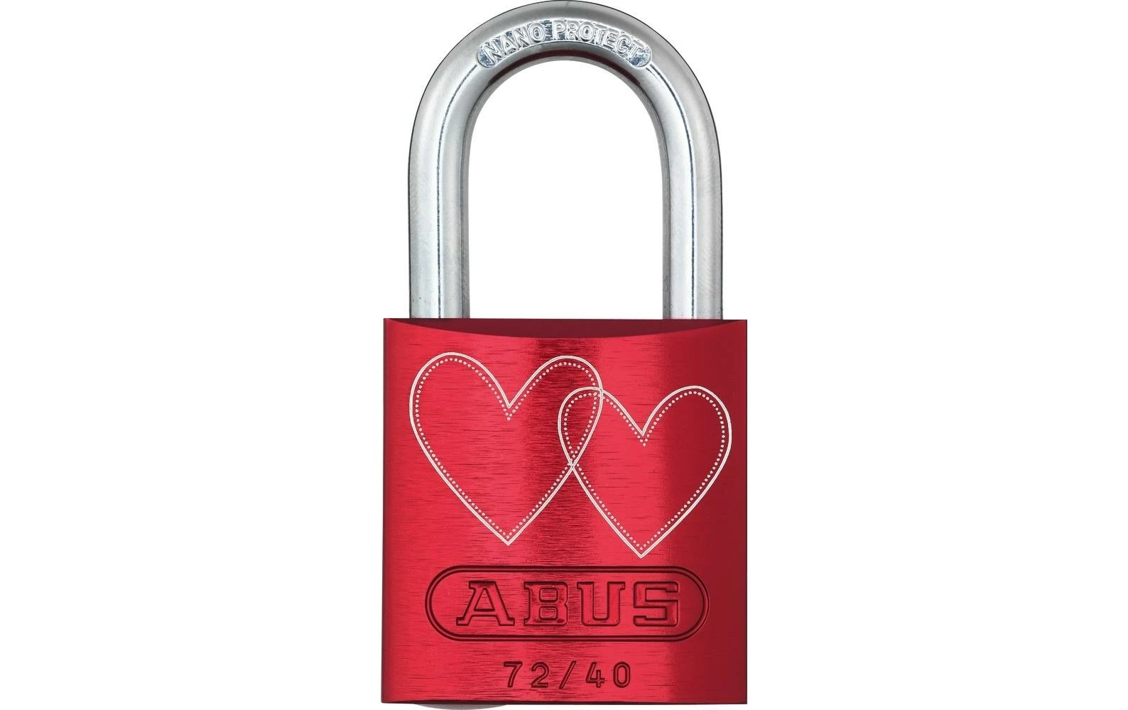 Abus Cadenas 72/40 LoveLock 4 Double Hearts Straight Rouge - Protection D'objets De Valeur