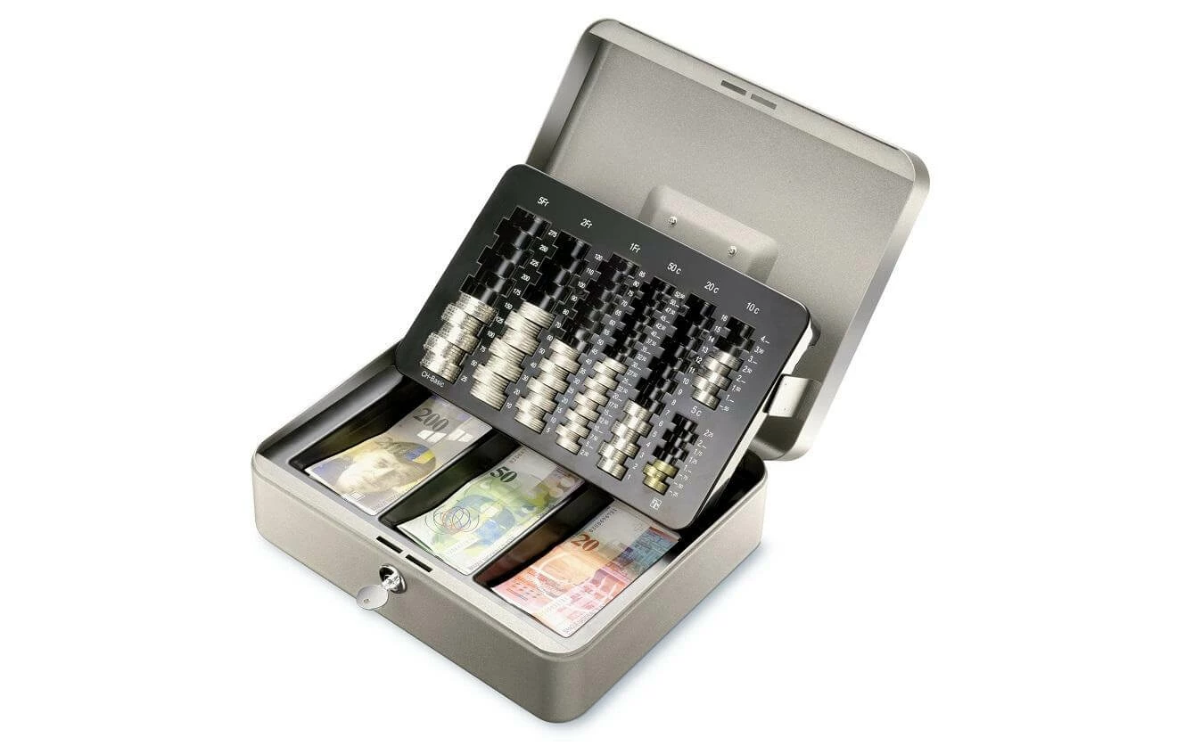 Robert Rieffel Caisse à Monnaie Moneta-Basic-Ch 30 X 24.2x 10.6 Cm, Gris - Protection D'objets De Valeur