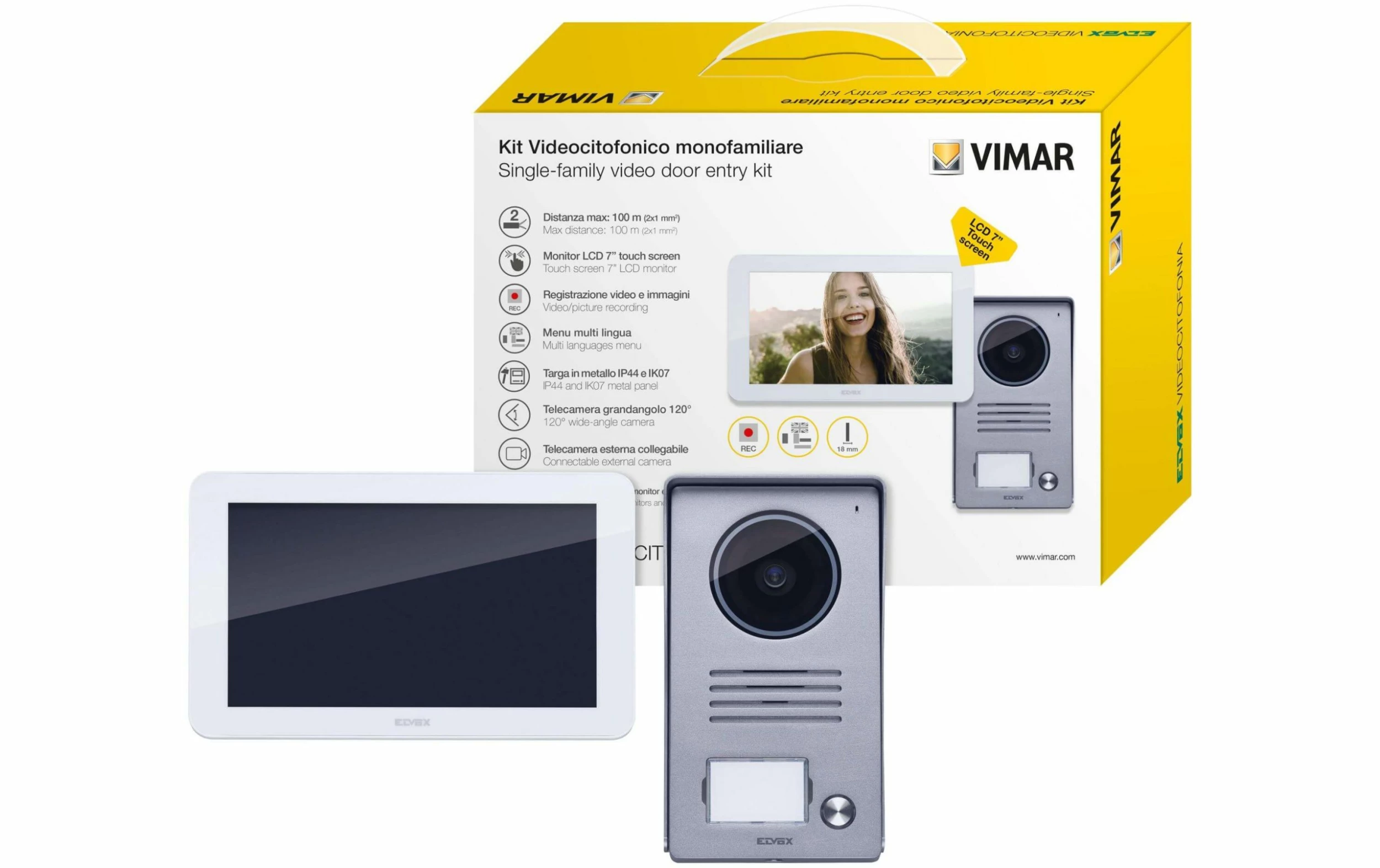 VIMAR Kit Vidéo Intercom ELVOX Touch Maison Individuelle - Protection Des Bâtiments