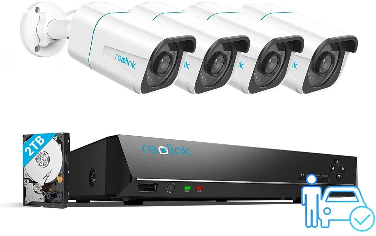 Reolink Kits De Surveillance RLK8-800B4-A-V2 Disque Dur De 2 To Inclus - Camera Surveillance