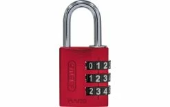 Abus Serrure à Combinaison 144/30 B/DFNLI Rouge Aluminium - Protection D'objets De Valeur