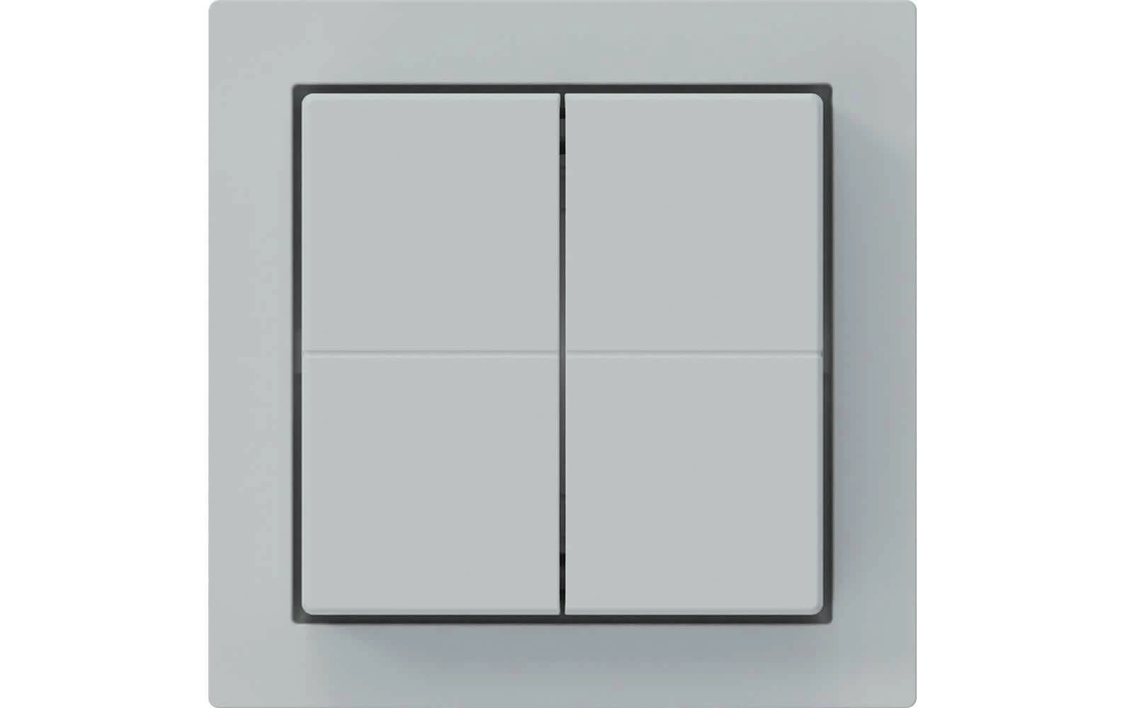 Hager Kallysto Face Avant Quadruple, Adhésive, Gris Clair - Smart Home