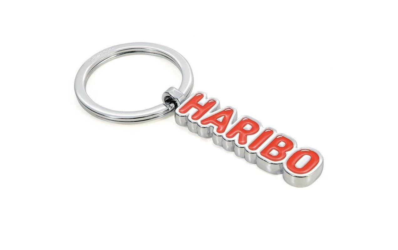 Troika Porte-clés Logo Haribo Rouge, Argenté - Protection D'objets De Valeur