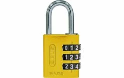 Abus Serrure à Combinaison 144/30 B/DFNLI Jaune Aluminium - Protection D'objets De Valeur