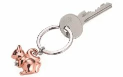 Troika Porte-clés Croissants Gris Brillant / Or Rose - Protection D'objets De Valeur